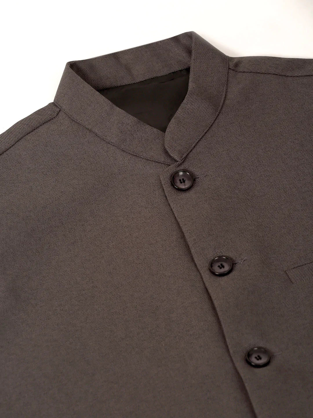 Jompers Men's Charcoal Grey Solid Woven Sleeveless Nehru Jackets - Distacart