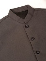 Thumbnail for Jompers Men's Charcoal Grey Solid Woven Sleeveless Nehru Jackets - Distacart