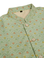 Thumbnail for Jompers Men's Green Embroidered Nehru Jacket - Distacart