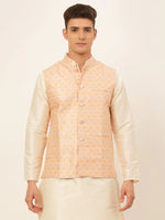 Thumbnail for Jompers Men's Pink Embroidered Nehru Jacket - Distacart