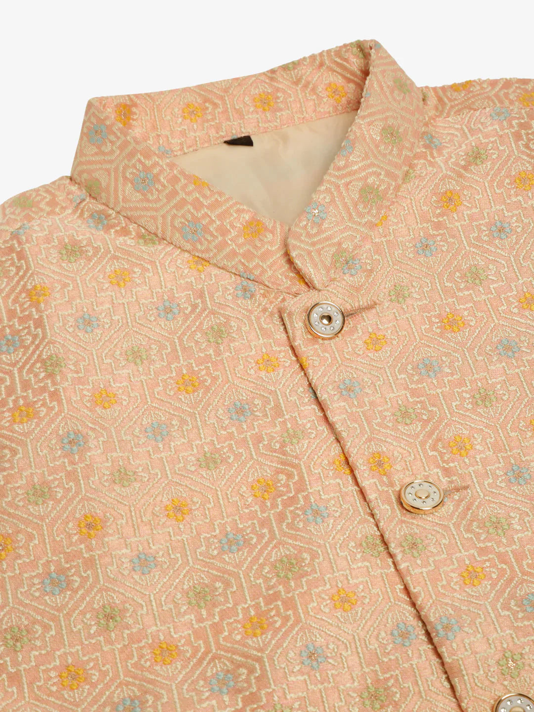 Jompers Men's Pink Embroidered Nehru Jacket - Distacart