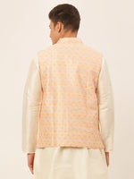 Thumbnail for Jompers Men's Pink Embroidered Nehru Jacket - Distacart
