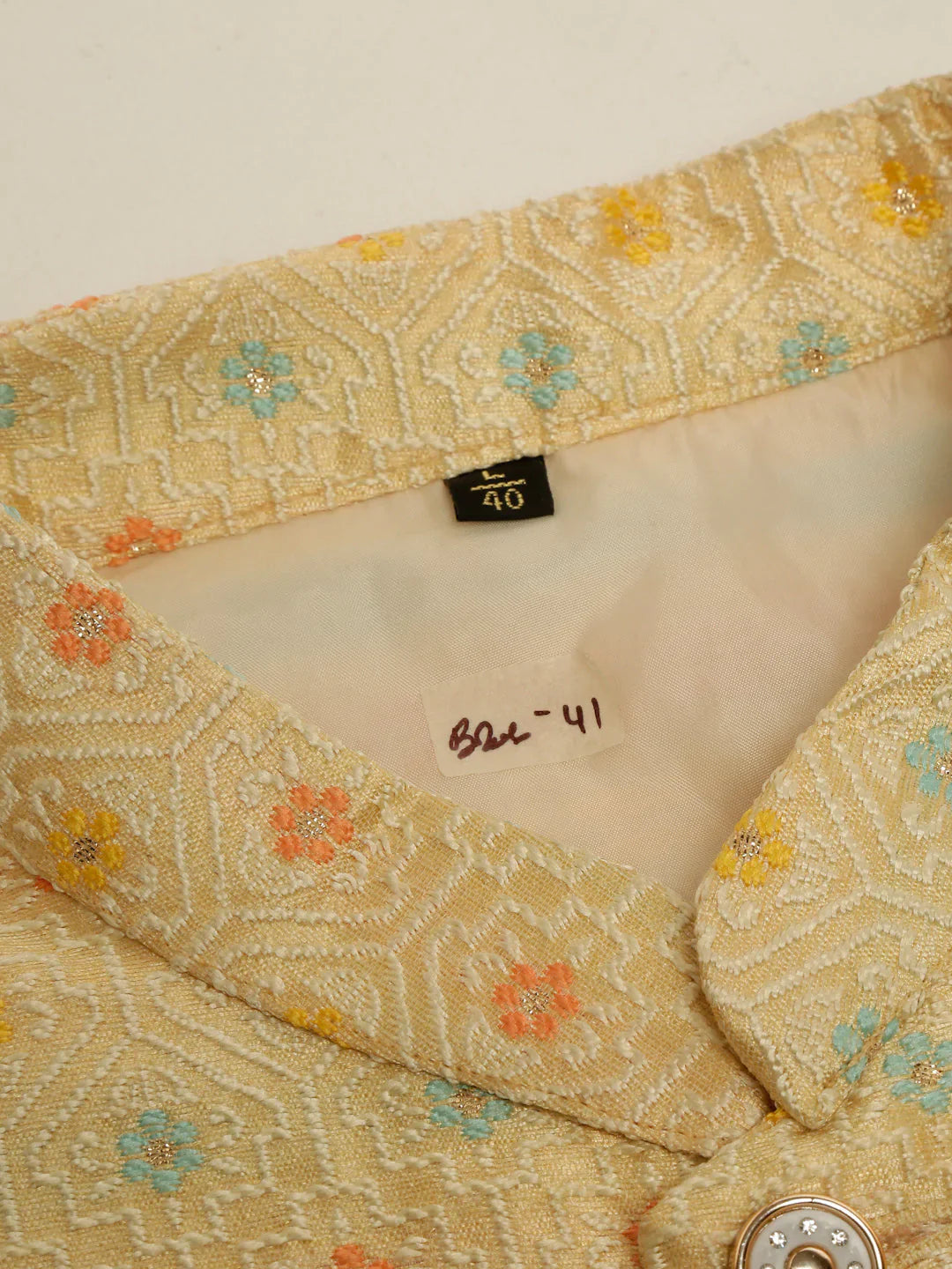 Jompers Men's Yellow Embroidered Nehru Jacket - Distacart