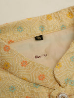Thumbnail for Jompers Men's Yellow Embroidered Nehru Jacket - Distacart