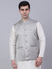 Jompers Men's Grey Woven Design Waistcoats - Distacart