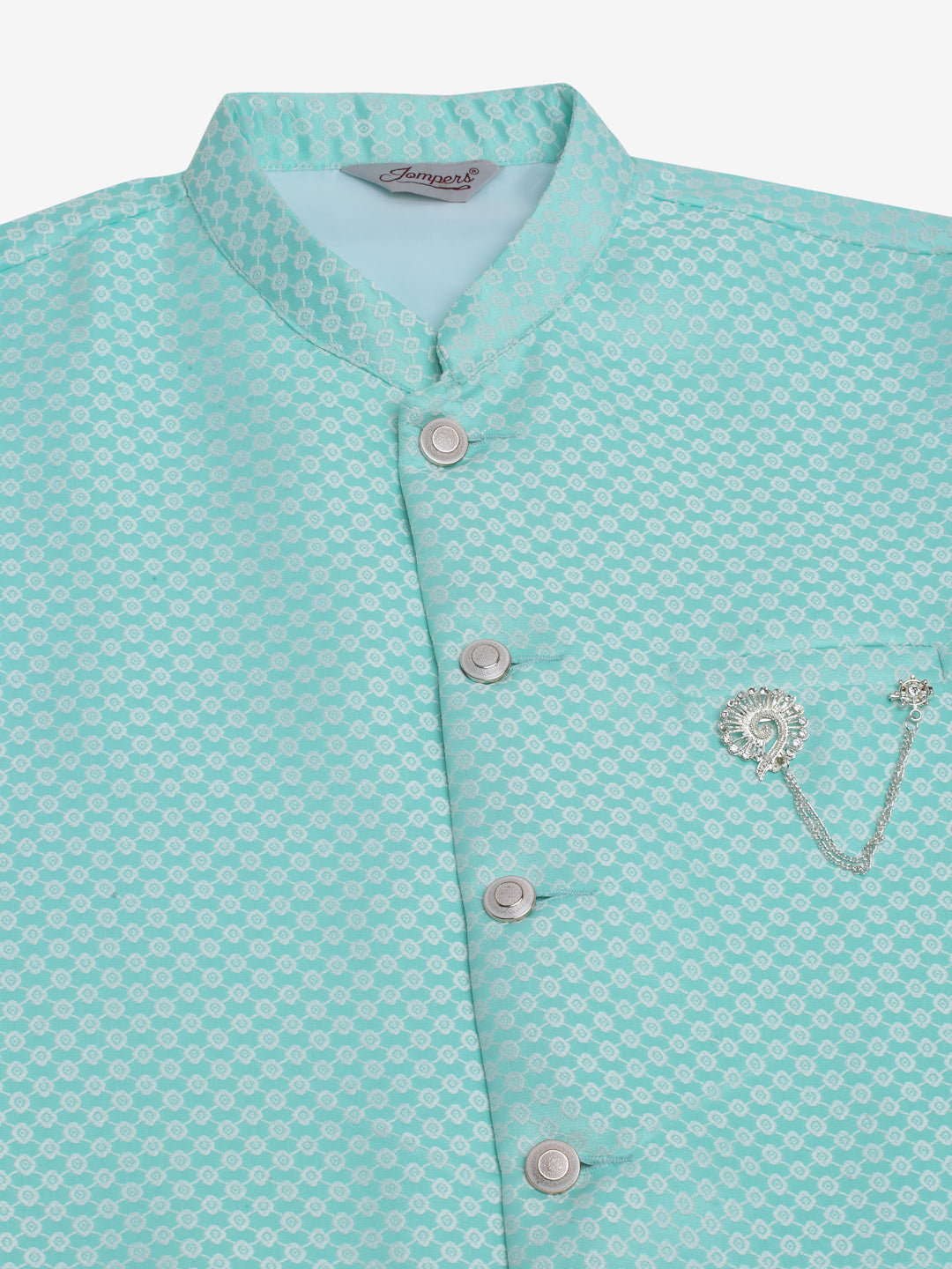 Jompers Men's Sky Blue Woven Design Waistcoats - Distacart