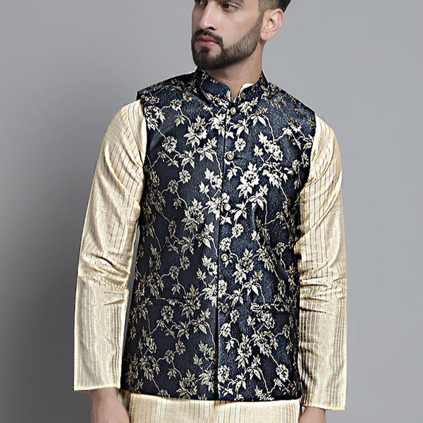 Jompers Men's Woven Design Nehru Jacket - Grey - Distacart