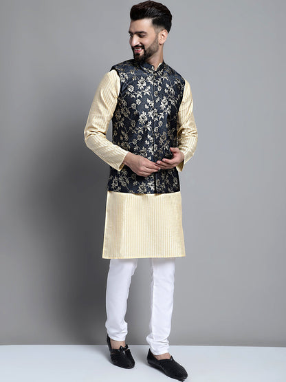 Jompers Men's Woven Design Nehru Jacket - Grey - Distacart