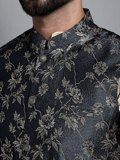 Jompers Men's Woven Design Nehru Jacket - Grey - Distacart