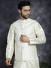 Jompers Men's Sequins and Embroidred Nehru Jacket - White - Distacart