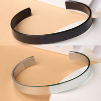 Thumbnail for NVR Men's Set of 2 Black & Silver Stainless Steel Cuff Bracelet - Distacart