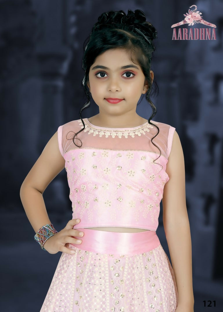 Wedding Designer Dark pink Net Kidswear Lahenga - Aaradhna - Distacart