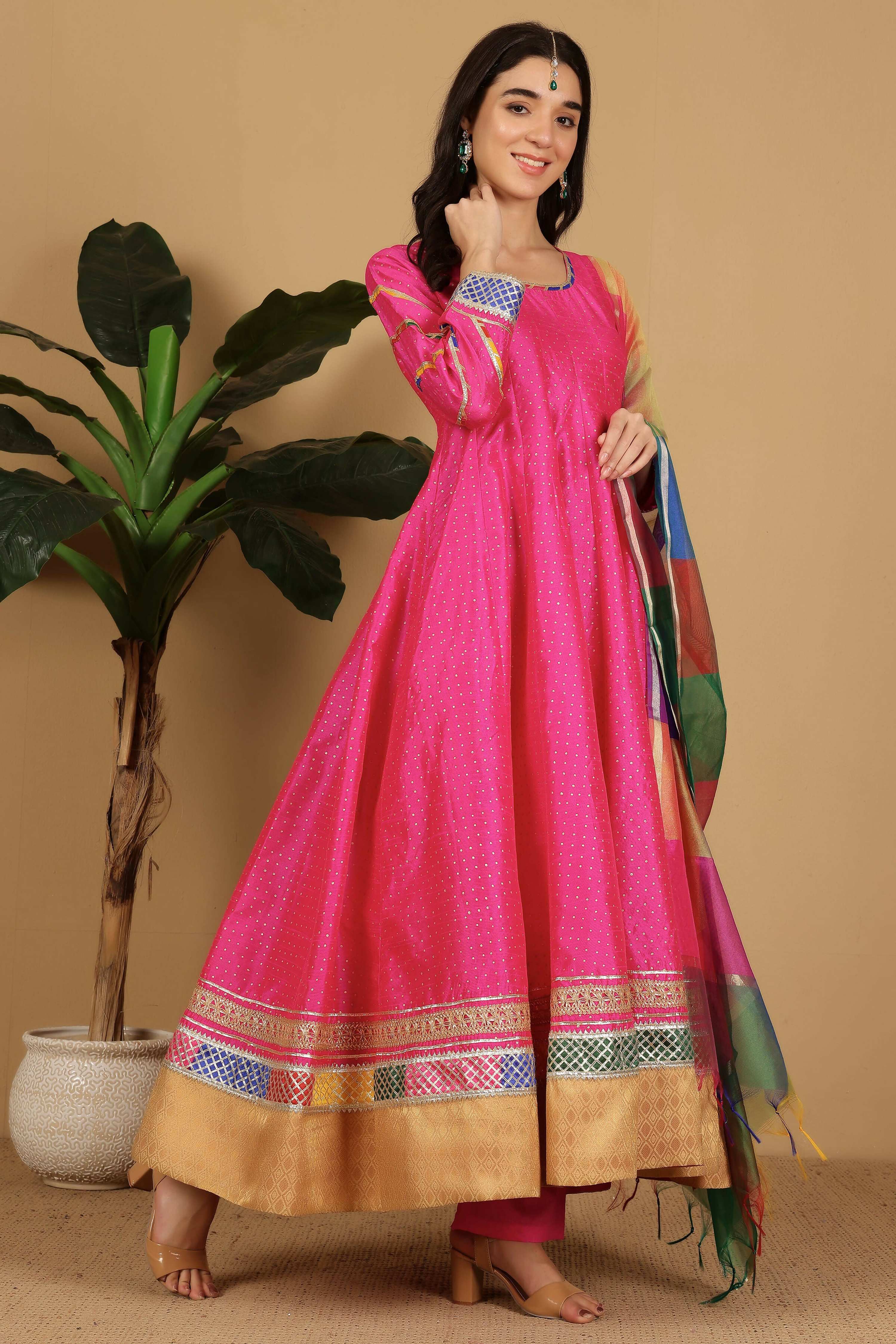 Joban Fashion Pink Silk Lehenga Set
