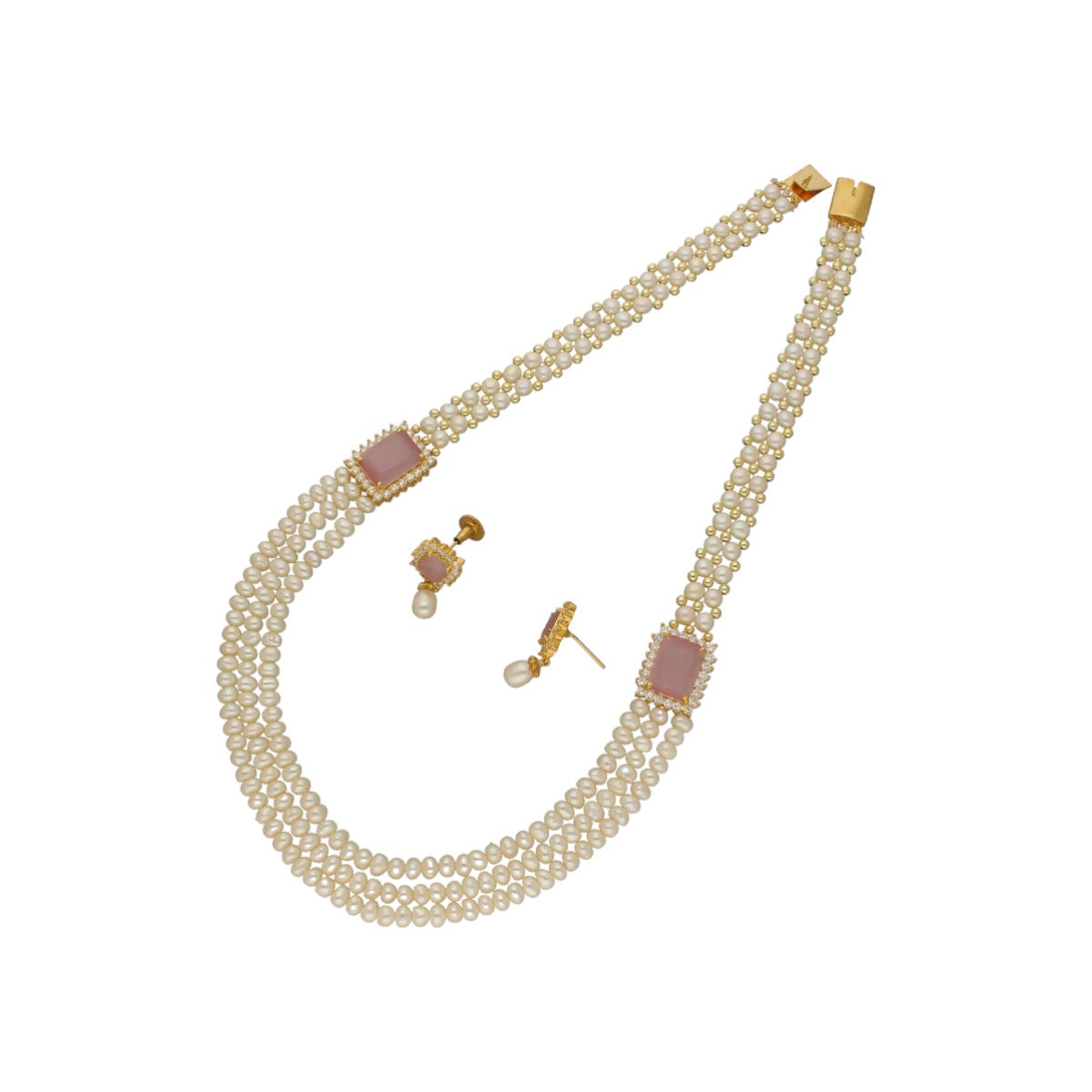 J Pearls Eva 3 String Pearl Necklace - Distacart