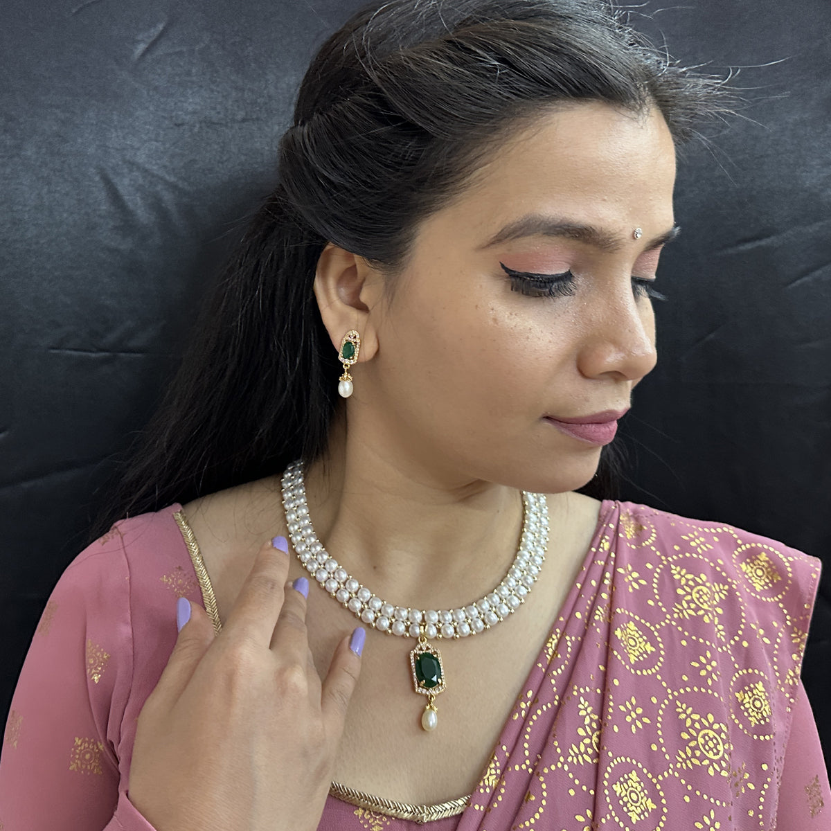 J Pearls Hiya 2 Lines Pearl Necklace - Distacart