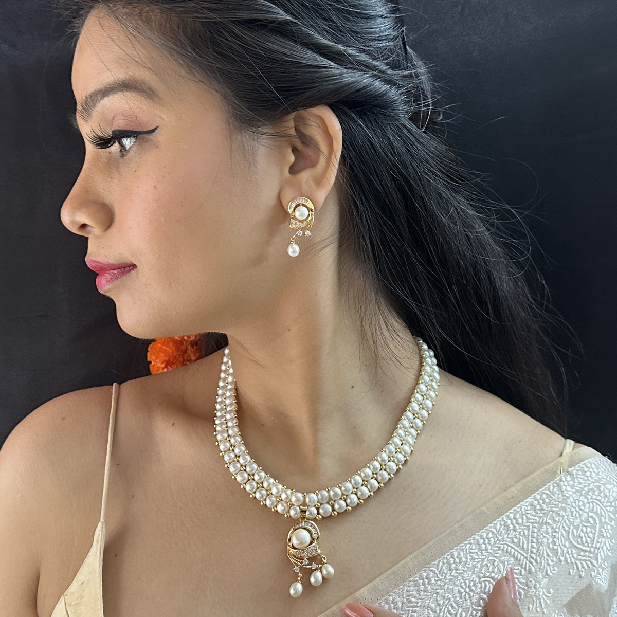 J Pearls Ehani 2 Lines Pearl Necklace - Distacart