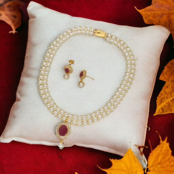 J Pearls Falak 2 Lines Pearl Necklace - Distacart