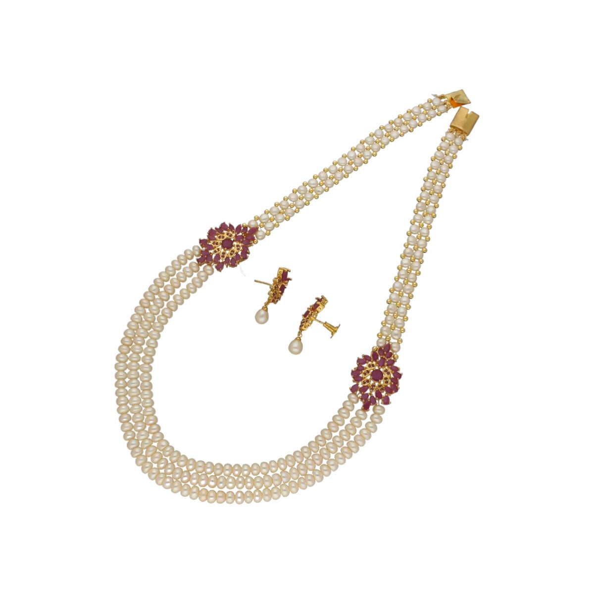 J Pearls Fani 3 Lines Pearl Necklace - Distacart