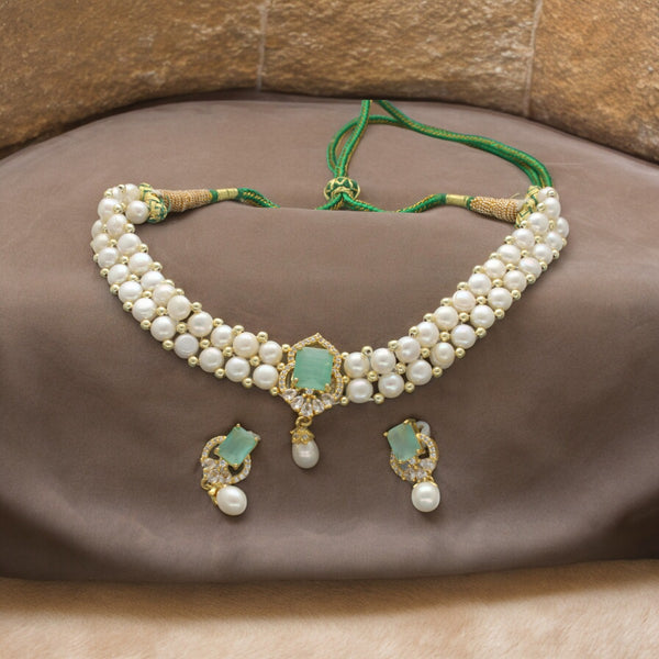 J Pearls Charming 2 String White Pearl Choker - Distacart