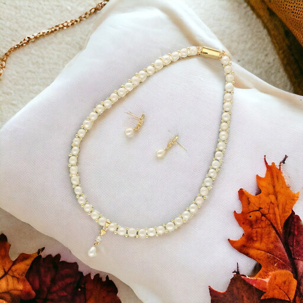 J Pearls Jabi 1 Line Pearl Necklace - Distacart