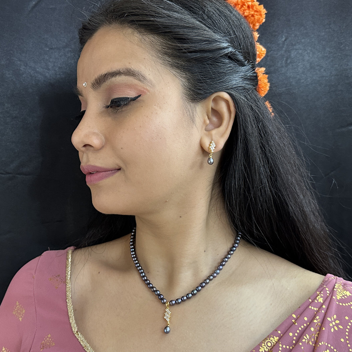 J Pearls Lopa 1 Line Pearl Necklace - Distacart