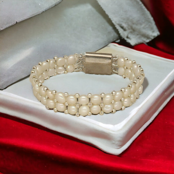 J Pearls Marvelous 2 Lines Pearl Bracelet - Distacart