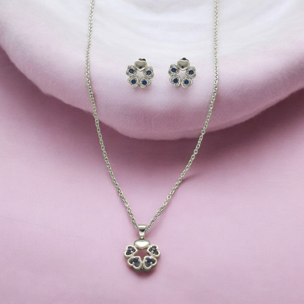 J Pearls Elegant 925 Silver Pendant Set - Distacart