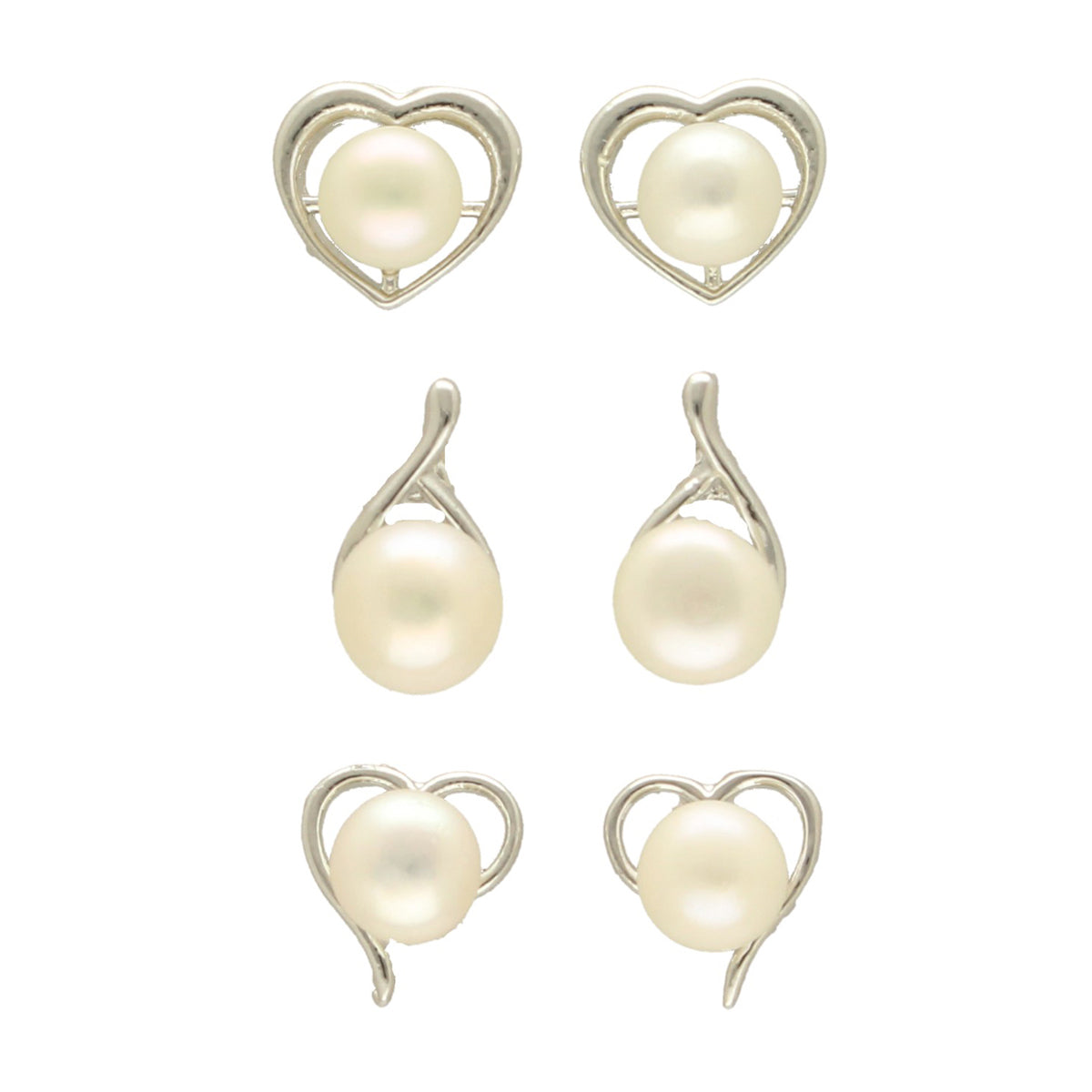 J Pearls Liora Pearl Earrings Pack 3 - Distacart