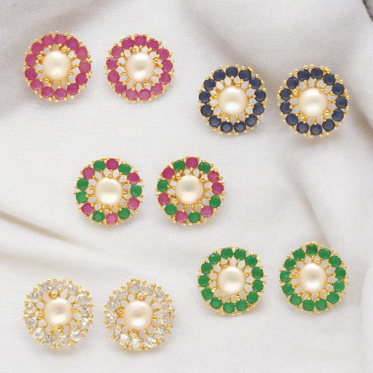 J Pearls Rhea Pearl Earrings Pack 5 - Distacart