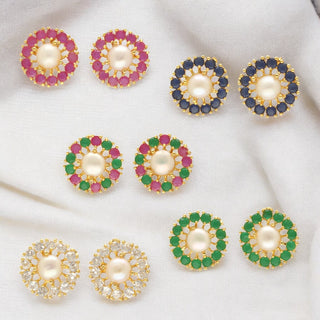 J Pearls Rhea Pearl Earrings Pack 5 - Distacart