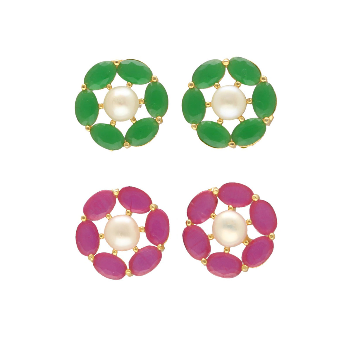 J Pearls Diven Pearl Earrings Pack 2 - Distacart