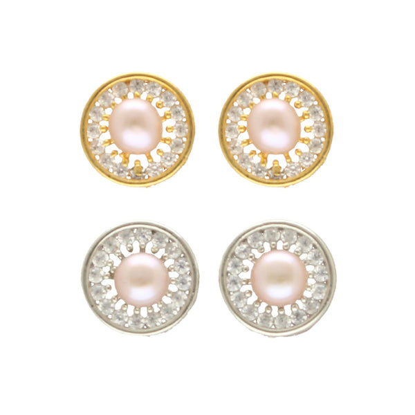 J Pearls Amod Pearl Earrings Pack 2 - Distacart