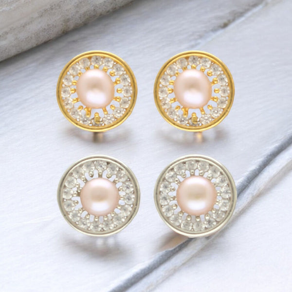 J Pearls Amod Pearl Earrings Pack 2 - Distacart
