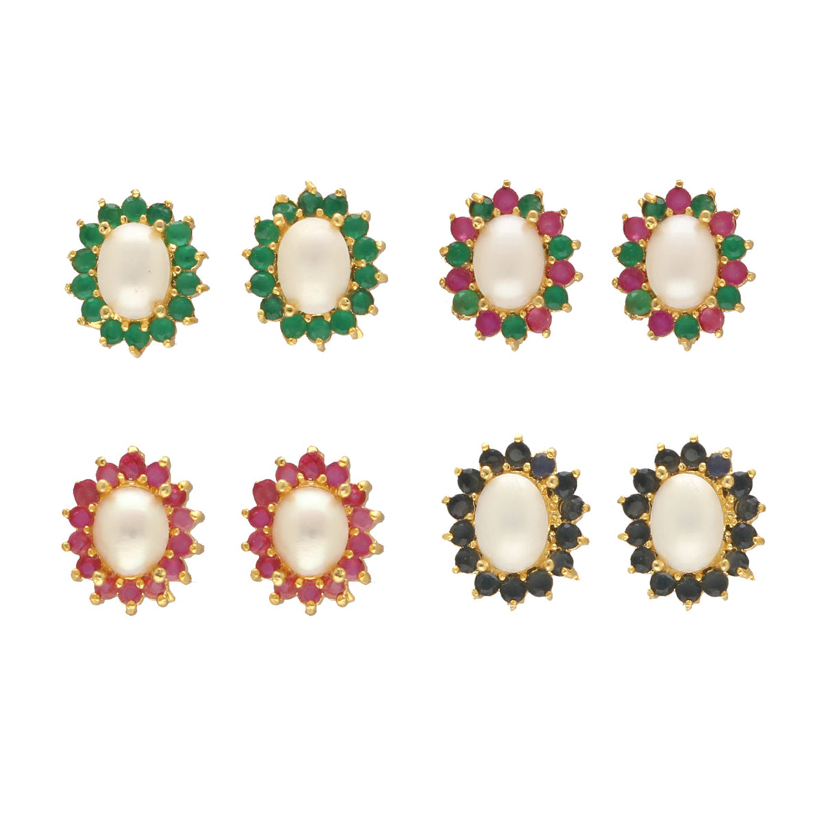 J Pearls Lubov Pearl Earrings Pack 4 - Distacart