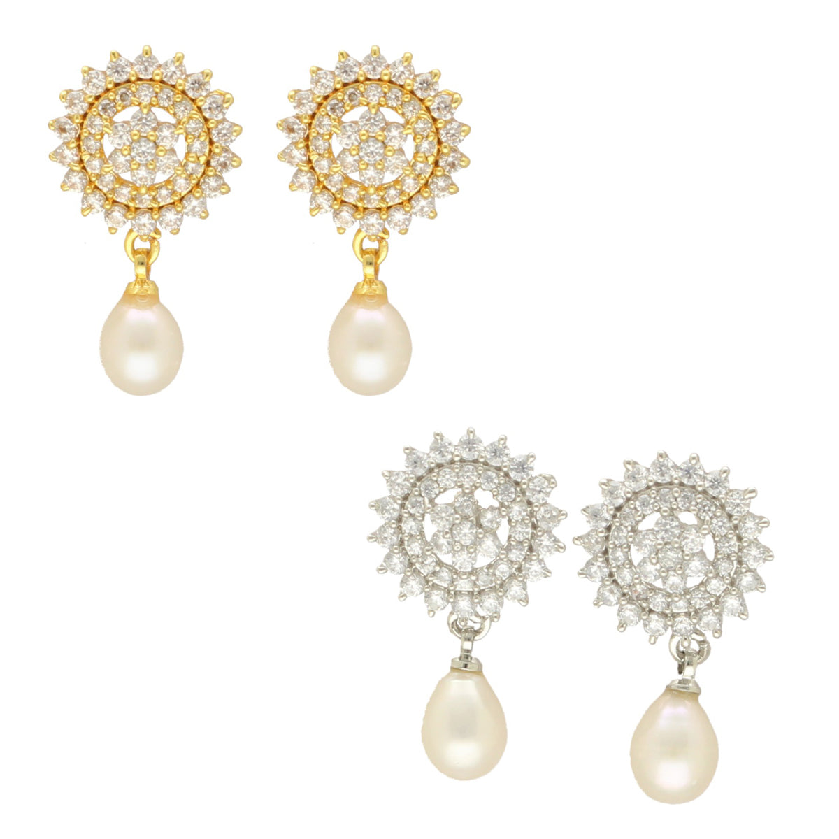 J Pearls Esita Pearl Earrings Pack 2 - Distacart