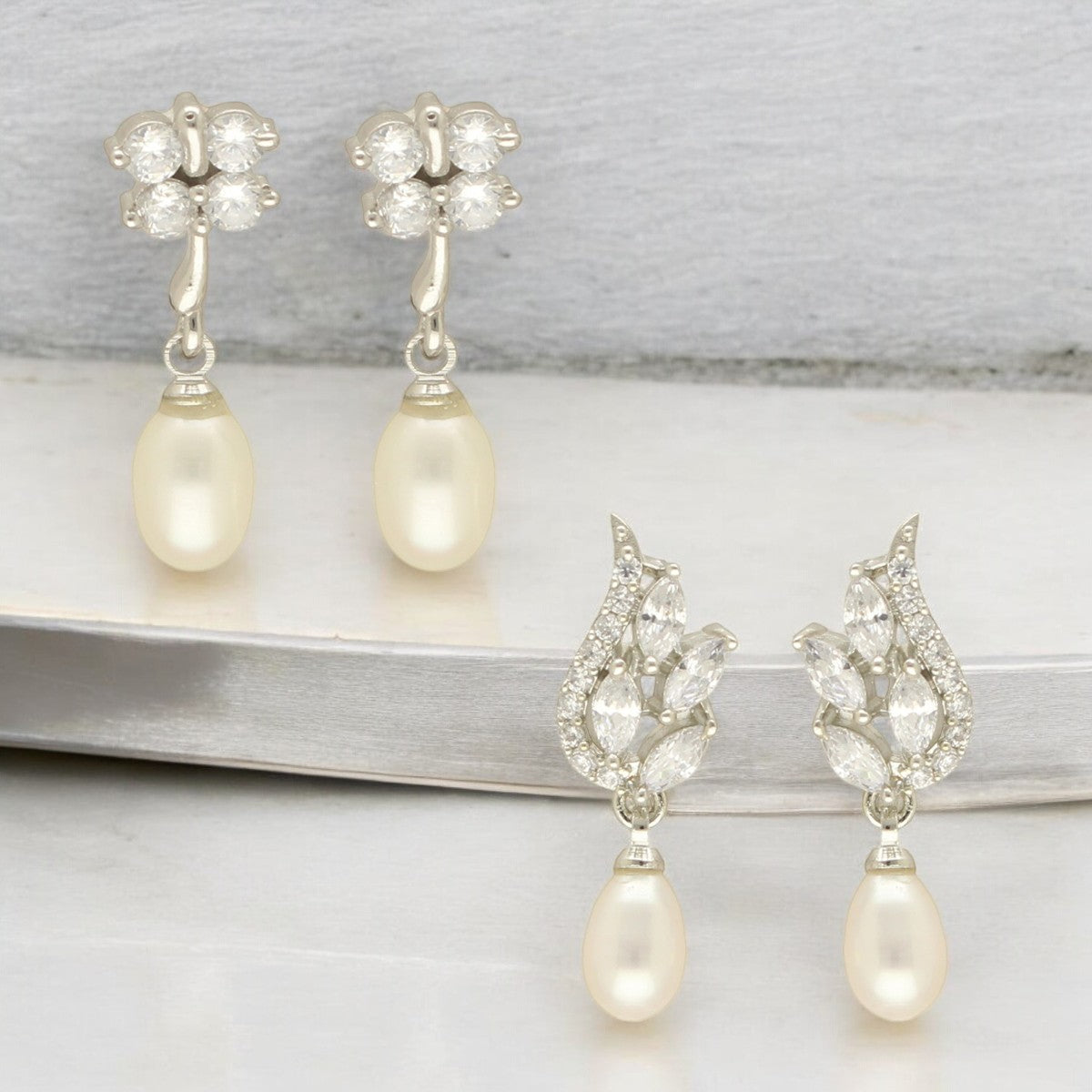 J Pearls Hansa Pearl Earrings Pack 2 - Distacart