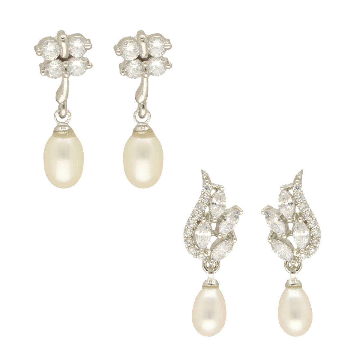 J Pearls Hansa Pearl Earrings Pack 2 - Distacart