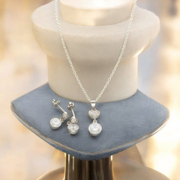 J Pearls Adora 925 Silver Pendant Set - Distacart