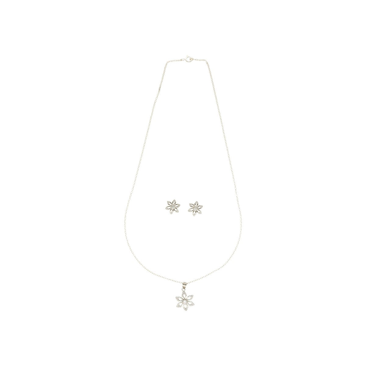 J Pearls Trellis 925 Silver Pendant Set - Distacart
