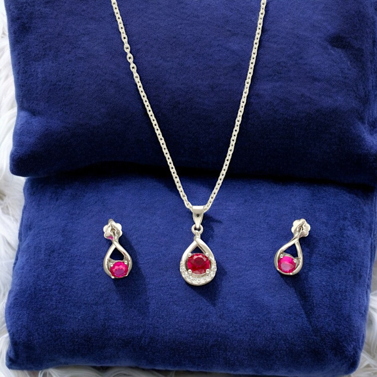 J Pearls Roye 925 Silver Pendant Set - Distacart