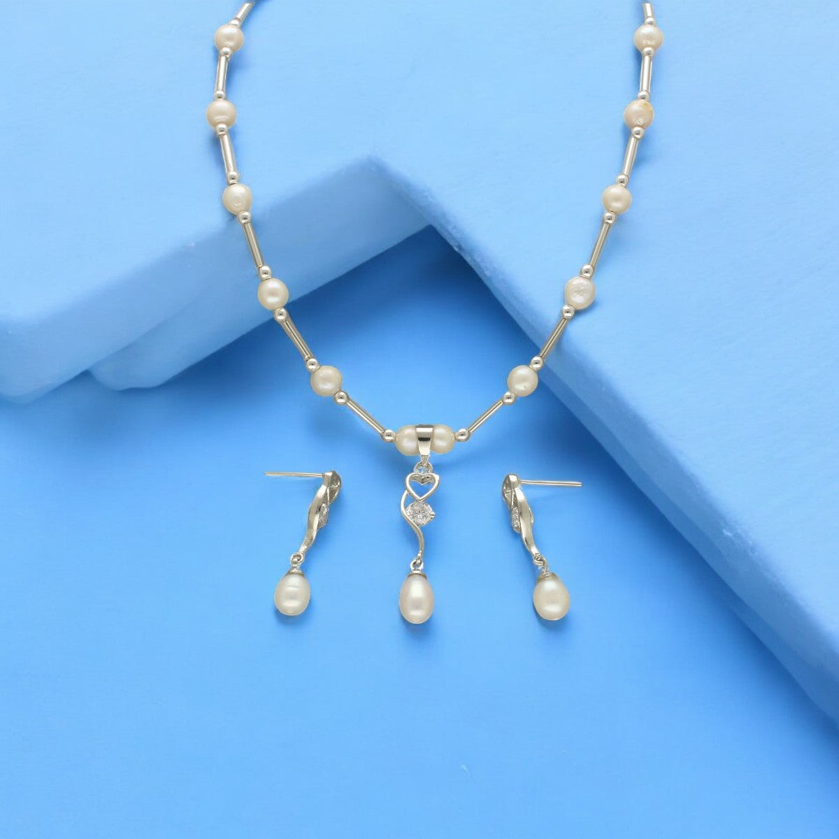 J Pearls Jivika Pearl Pendant Set - Distacart