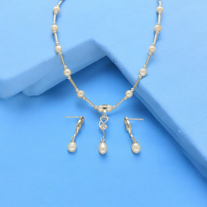 J Pearls Jivika Pearl Pendant Set - Distacart