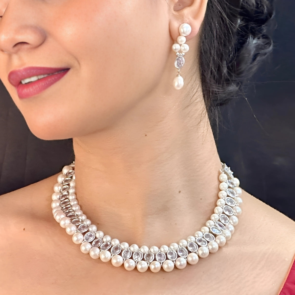 J Pearls Asra Pearl Choker Set - Distacart