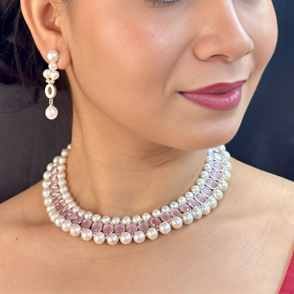 J Pearls Zuri Pearl Choker Set - Distacart