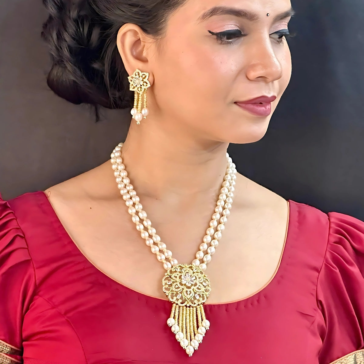 J Pearls Zerin Pearl Set - Distacart