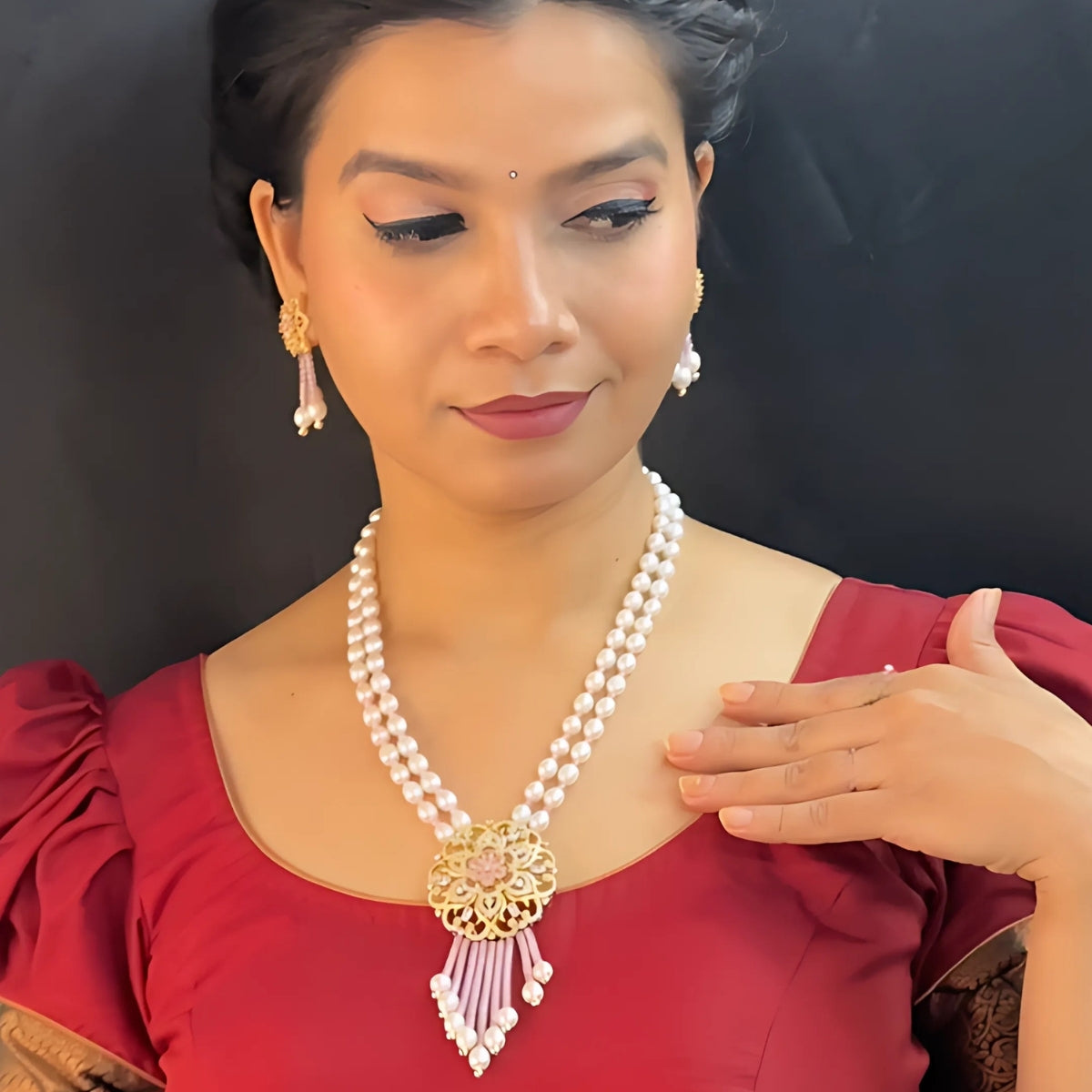 J Pearls Rhea Pearl Set - Distacart