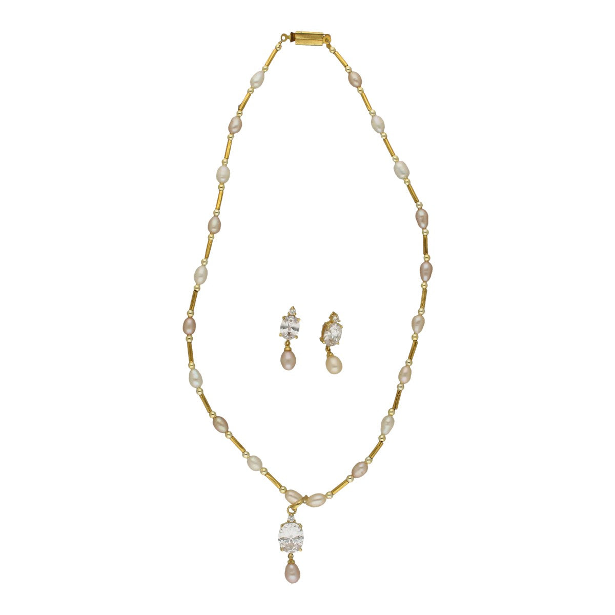 J Pearls Jeeval Pearl Pendant Set - Distacart