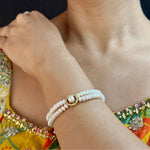 Thumbnail for J Pearls Ovia Dual Line Pearl Bracelet - Distacart