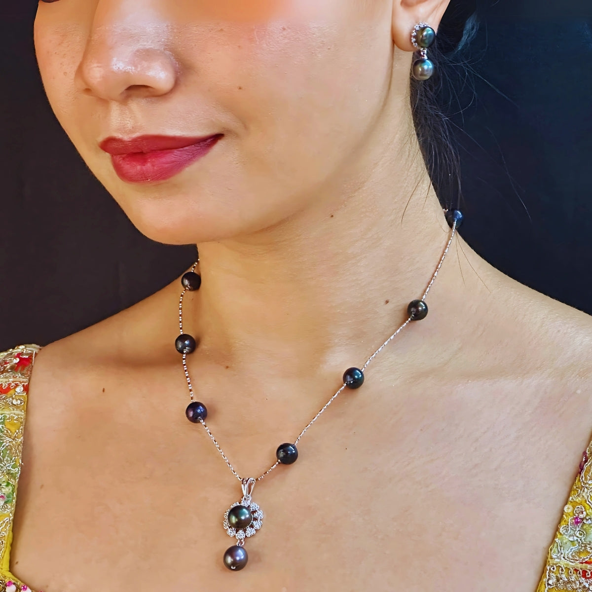 J Pearls Laris Pearl Pendant Set - Distacart