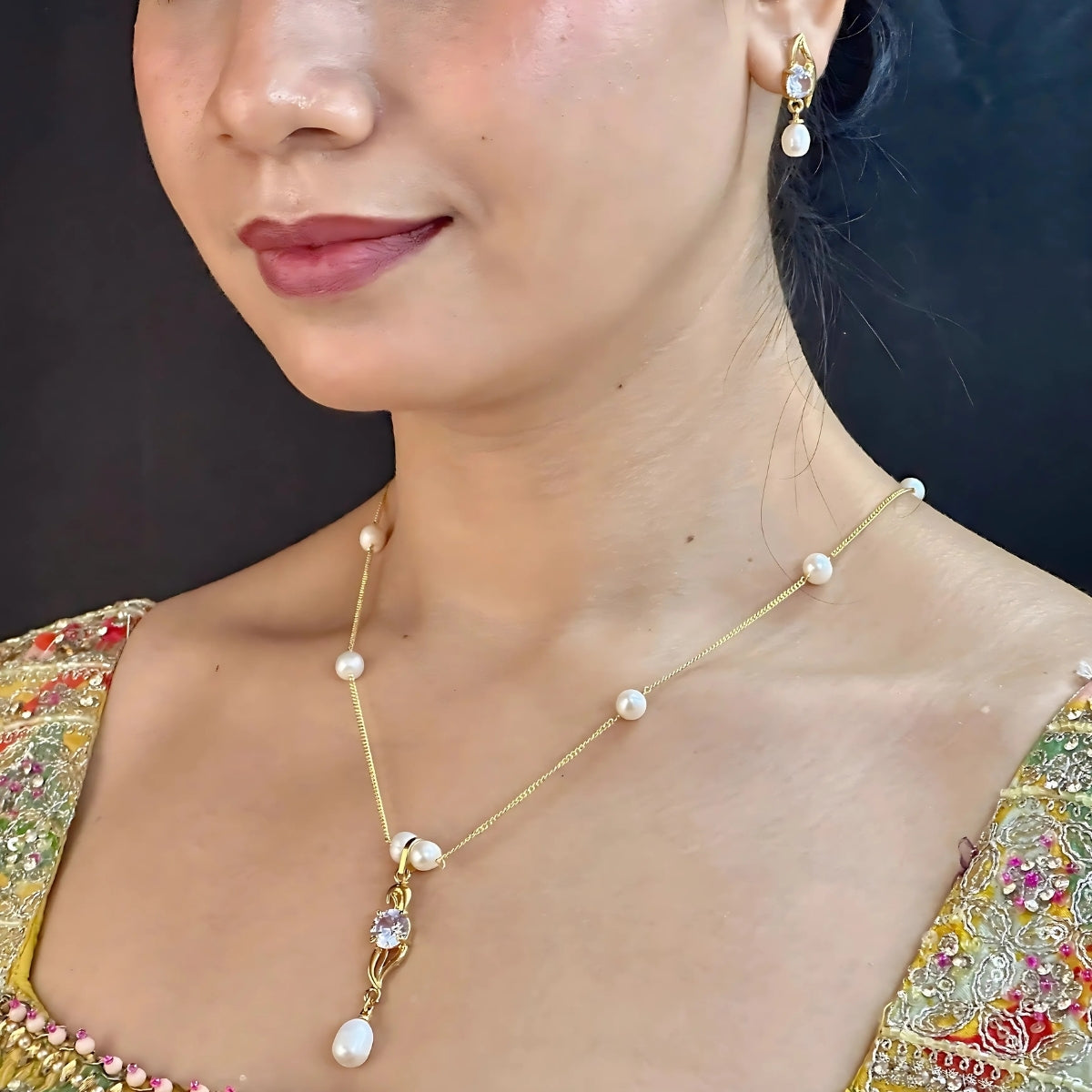 J Pearls Zoey Pearl Pendant Set - Distacart